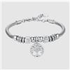 LUCA BARRA BRACCIALE DONNA IN ACCIAIO CON ALBERO DELLA VITA CON CRISTALLI BIANCHI -