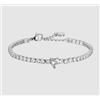 LUCA BARRA BRACCIALE DONNA IN ACCIAIO CON CRISTALLI BIANCHI E CUORE CRISTALLO -