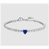 LUCA BARRA BRACCIALE DONNA IN ACCIAIO CON CRISTALLI BIANCHI E CUORE CRISTALLO BLU - BLU ZAFFIRO