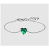 LUCA BARRA BRACCIALE DONNA IN ACCIAIO CON CUORE CRISTALLO VERDE -