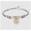 LUCA BARRA BRACCIALE DONNA IN ACCIAIO CON QUADRIFOGLIO CON CRISTALLI BIANCHI -