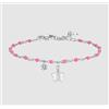 LUCA BARRA BRACCIALE DONNA IN ACCIAIO CON STELLA, CRISTALLO E PIETRE CON SMALTO FUCSIA -
