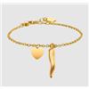 LUCA BARRA BRACCIALE DONNA IN ACCIAIO E IP GOLD CON CORNO E CUORE -