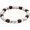 Uno de 50 Bracciale elastico con perline in argento e legno -