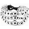 Uno de 50 Bracciale formato da tre file di perline placcate argento Sterling -