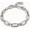 Uno de 50 Bracciale placcato argento a maglia ovale media e chiusura a moschettone -