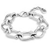 Uno de 50 Bracciale placcato argento con maglie ovali medie -