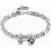Uno de 50 Bracciale placcato argento Sterling con perla e cristallo blu -
