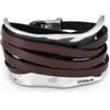 Uno de 50 BRACCIALE placcato argento Sterling con strisce di cuoio -