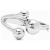 Uno de 50 Bracciale rigido con tre sfere placcate argento Sterling -