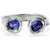 Uno de 50 Bracciale rigido placcato argento sterling e due cristalli VIOLA - CRISTALLO VIOLA