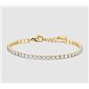 LUCA BARRA BRACCIALE TENNIS DONNA IN ACCIAIO IP GOLD CON CRISTALLI BIANCHI -