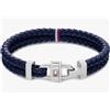 TOMMY HILFIGER BRACCIALE UOMO INTRECCIATO IN PELLE BLUE NAVY - BLU