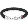 TOMMY HILFIGER BRACCIALE UOMO TYSON IN PELLE INTRECCIATA TRICOLORE - NERO