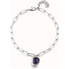 Uno de 50 Catenina placcata argento sterling con maglie e cristallo viola -