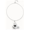 Uno de 50 Ciondolo medio placcato argento Sterling e cuore con cristallo sfaccettato BIANCO -