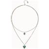 Uno de 50 Ciondolo placcato argento Sterling con doppia catenina e triangoli di cristallo -
