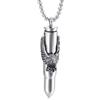 FREELANCE JW Collana con pendente a proiettile aquila - ARGENTO/ACCIAIO
