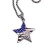 FREELANCE JW Collana da uomo American Flag a forma di stella - ARGENTO/ACCIAIO