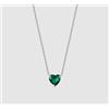 LUCA BARRA COLLANA DONNA IN ACCIAIO CON CUORE CRISTALLO VERDE -