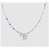 LUCA BARRA COLLANA DONNA IN ACCIAIO CON FARFALLA, CRISTALLO E PIETRE CON SMALTO MULTICOLOR -