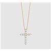 LUCA BARRA COLLANA DONNA IN ACCIAIO IP GOLD CON CROCE CON CRISTALLI BIANCHI -