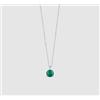 LUCA BARRA COLLANA DONNA IN ACCIAIO PUNTO LUCE VERDE SMERALDO -