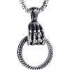 FREELANCE JW Collana in acciaio Skeleton Hand Ring - ARGENTO/ACCIAIO