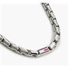 TOMMY HILFIGER COLLANA UOMO A MAGLIE CON BANDIERA - ARGENTO/ACCIAIO