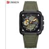 CURREN Black Square Orologio Uomo - VERDE