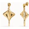 Uno de 50 Orecchini corti placcati oro 18k a forma di manta gigante -