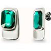 Uno de 50 Orecchini di forma rettangolare placcati argento sterling con cristallo verde - CRISTALLO VERDE SMERALDO