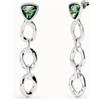 Uno de 50 Orecchini lunghi placcati argento Sterling con cristallo verde triangolare - VERDE