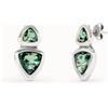 Uno de 50 Orecchini placcati argento Sterling e due cristalli verdi - VERDE