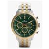 TOMMY HILFIGER OROLOGIO UOMO CRONOGRAFO BICOLORE CON QUADRANTE VERDE - BICOLORE