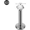 FREELANCE JW Piercing labret in titanio G23 2,5mm - ZIRCONE BIANCO
