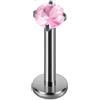 FREELANCE JW Piercing labret in titanio G23 2,5mm - ZIRCONE ROSA