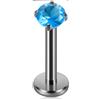 FREELANCE JW Piercing labret in titanio G23 2,5mm - ACQUA MARINA