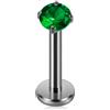 FREELANCE JW Piercing labret in titanio G23 2,5mm - VERDE