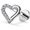 FREELANCE JW Piercing Labret Heart - ARGENTO/ACCIAIO