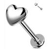 FREELANCE JW Piercing Labret Heart - ARGENTO/ACCIAIO