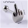 FREELANCE JW PIERCING LINGUA IN ACCIAIO -"GESTO- DITO MEDIO" - ARGENTO/ACCIAIO
