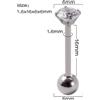 FREELANCE JW PIERCING LINGUA IN ACCIAIO CON ZIRCONE - ARGENTO/ACCIAIO