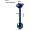 FREELANCE JW PIERCING LINGUA IN ACCIAIO CON ZIRCONE - NIGHT BLUE