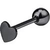 FREELANCE JW PIERCING LINGUA IN ACCIAIO-CUORE PIATTO MINIMAL - NERO