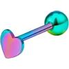 FREELANCE JW PIERCING LINGUA IN ACCIAIO-CUORE PIATTO MULTICOLOR - MULTICOLOR