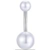 FREELANCE JW Piercing Ombelico con doppia perla - ARGENTO/ACCIAIO
