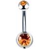 FREELANCE JW Piercing Ombelico con doppio zircone ambra - ARGENTO/ACCIAIO