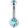 FREELANCE JW Piercing Ombelico con doppio zircone celeste - ARGENTO/ACCIAIO