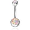 FREELANCE JW Piercing Ombelico con doppio zircone iridescente - ARGENTO/ACCIAIO